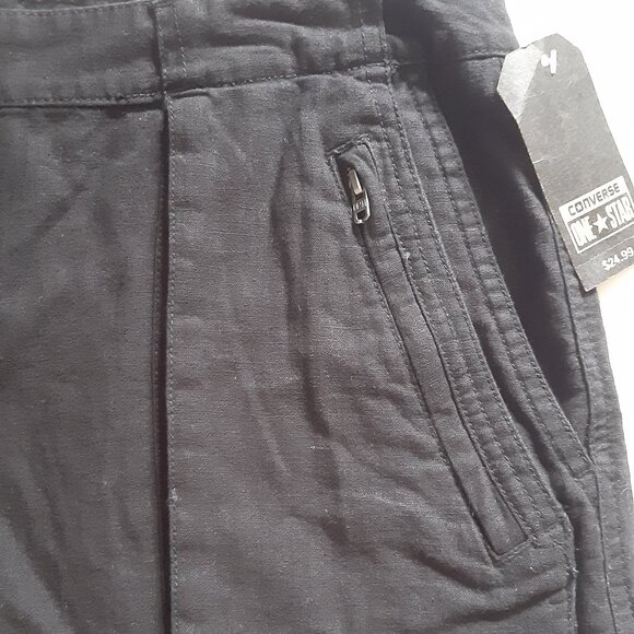 Converse One Star Linen/Cotton Blend Roni Shorts - Black, Size: 12 - Picture 3 of 7